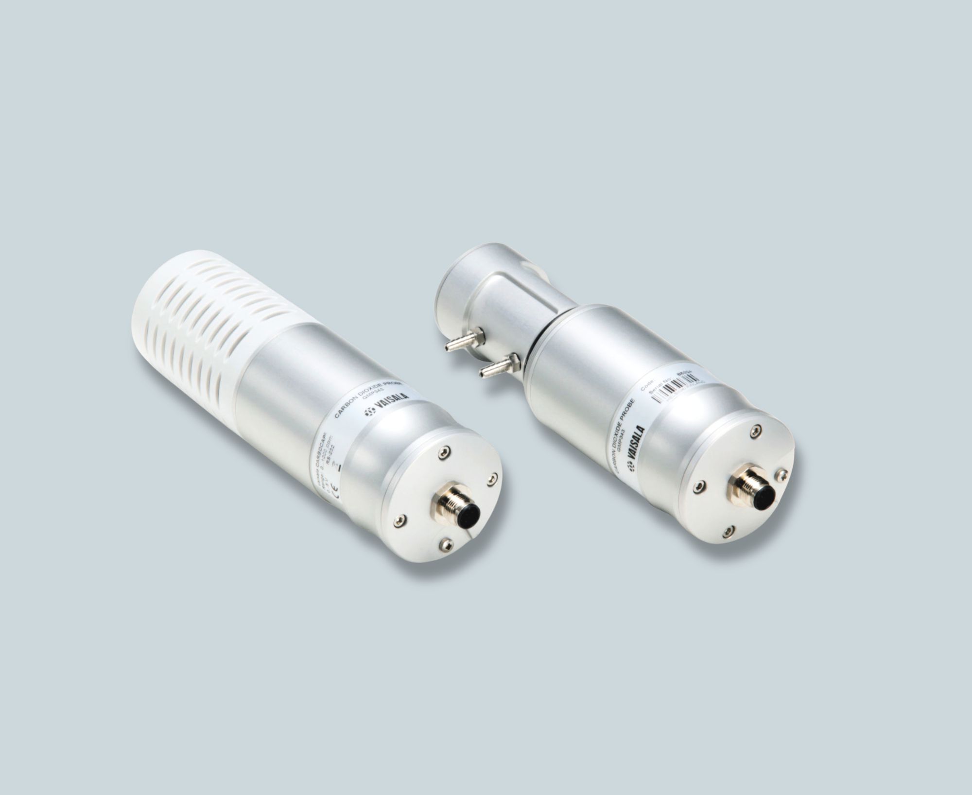 Vaisala GMP343 CO₂-Sonde in weißem Gehäuse mit Gewindeanschluss