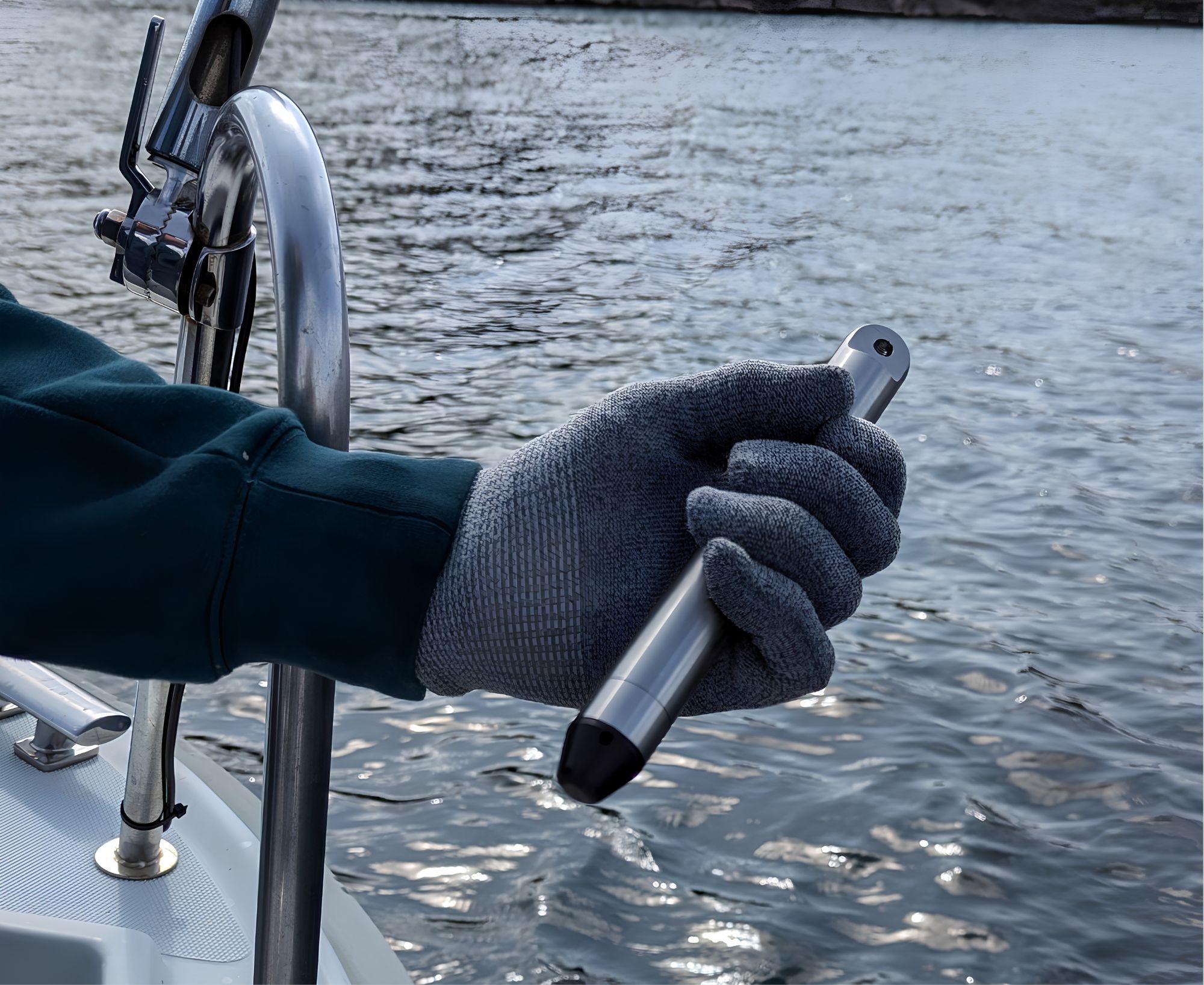 Kompakter P-Log3020-PA-INT Pegellogger in einer Hand