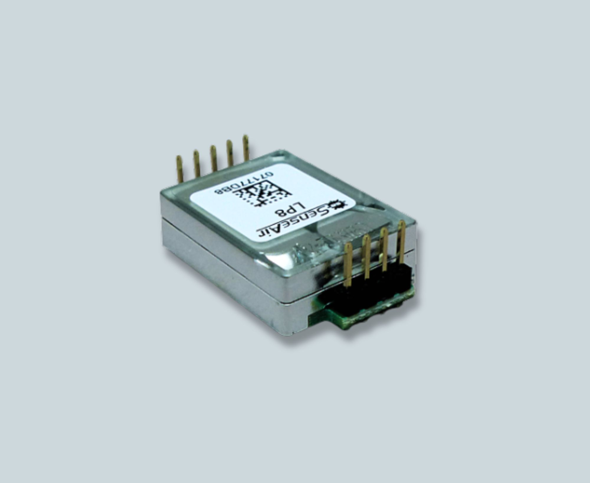 SenseAir LP8 Sensormodul mit Anschlusskontakten in Produktansicht