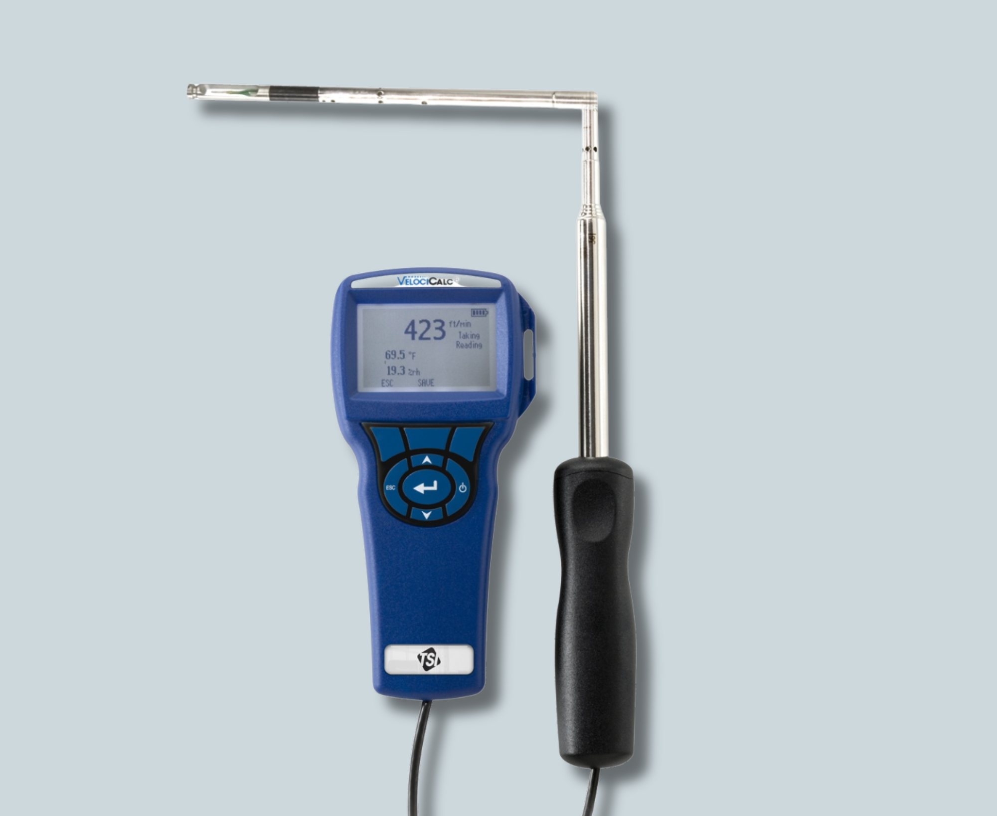 TSI9545-A VelociCalc Thermoanemometer zur Messung von Luftgeschwindigkeit, Volumenstrom, Temperatur und Feuchte