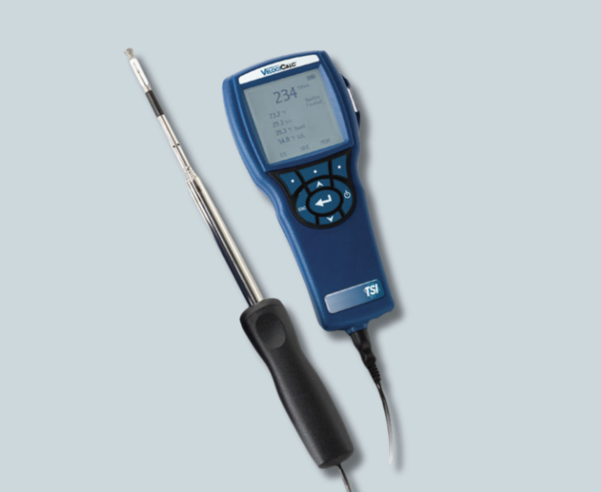TSI9565-P VelociCalc Klimamessgerät für Luftgeschwindigkeit, Volumenstrom, Druck und Raumklimaparameter