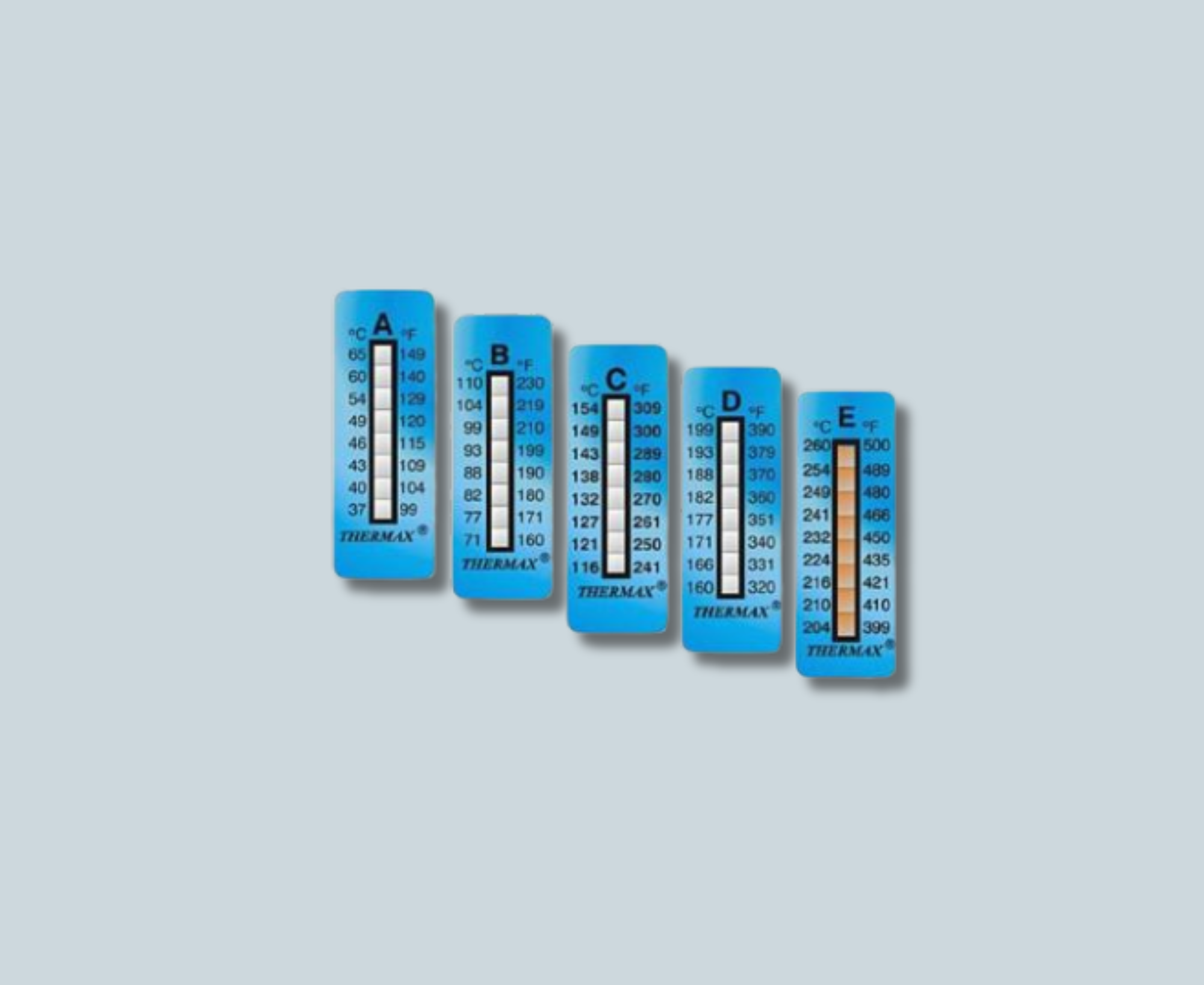 Thermax Temperatur-Messstreifen mit zehn Messfeldern